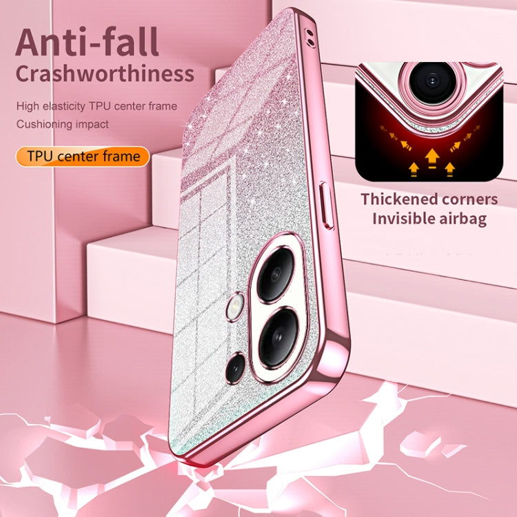 For Xiaomi Redmi 12 / Redmi Note 12R Gradient Glitter Powder Electroplated Phone Case(Silver) - Xiaomi Cases by PMC TechLife | Online Shopping South Africa | PMC TechLife | Buy Now Pay Later Mobicred