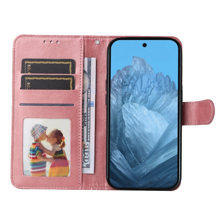 For Google Pixel 9 Classic Calf Texture Flip Leather Phone Case(Rose Gold) - Google Cases by PMC Jewellery | Online Shopping South Africa | PMC Jewellery | Buy Now Pay Later Mobicred