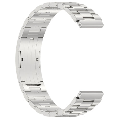 For Huawei Watch GT4 / GT3 / GT2 / GT 46mm Three Strains HW Buckle Metal Watch Band(Silver) - Watch Bands by PMC Jewellery | Online Shopping South Africa | PMC Jewellery