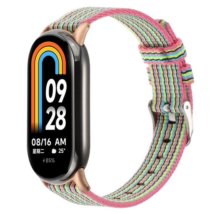 For Xiaomi Mi Band 8 Nylon Canvas Watch Band(Colorful Stripe) - free shipping - PMc TechLife - Order now!