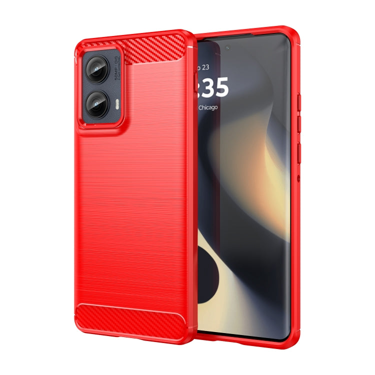 For Motorola Edge 2024 Carbon Fiber Brushed Texture TPU Phone Case(Red) - free shipping - PMC Jewellery - Order now!