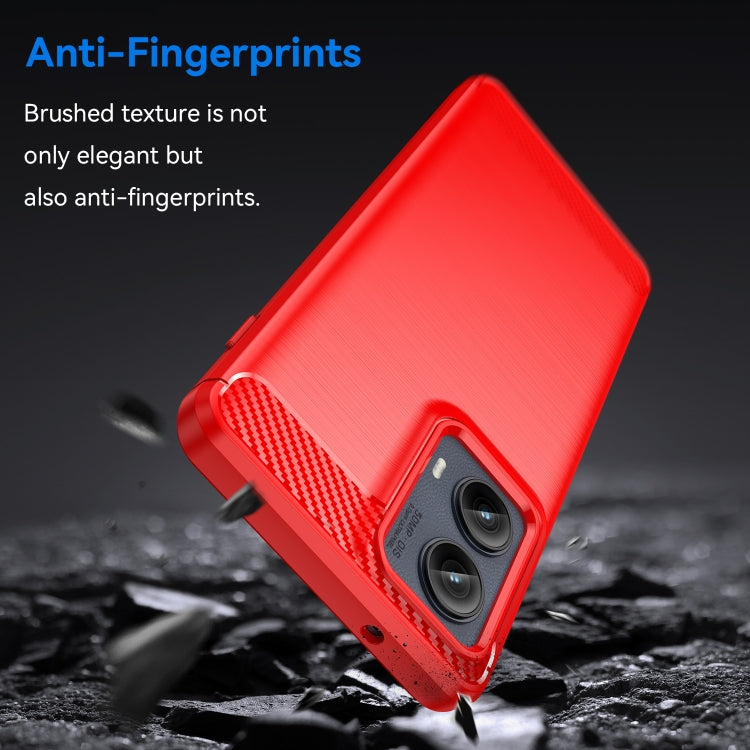 For Motorola Edge 2024 Carbon Fiber Brushed Texture TPU Phone Case(Red) - free shipping - PMC Jewellery - Order now!