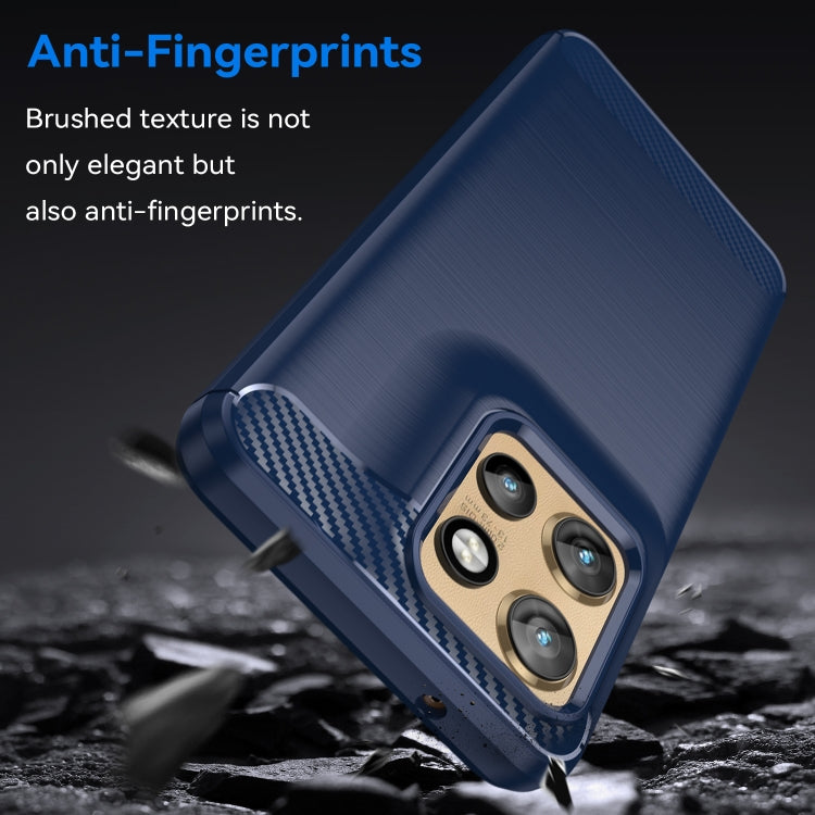 For Motorola Edge 50 Neo Carbon Fiber Brushed Texture TPU Phone Case(Blue) - free shipping - PMC TechLife - Order now!