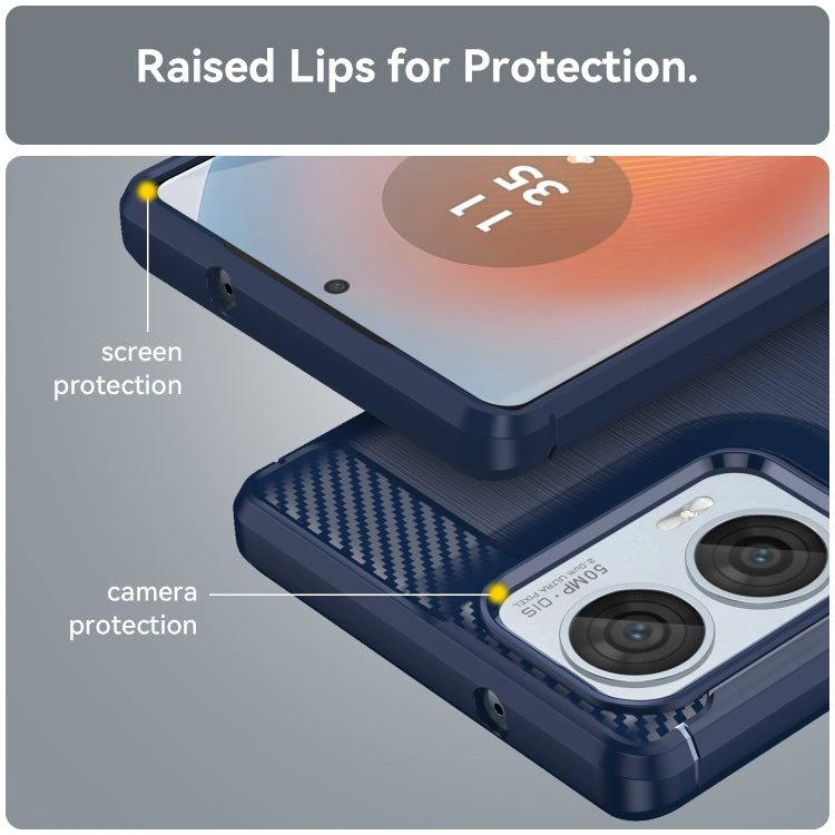 For Motorola S50 Neo Carbon Fiber Brushed Texture TPU Phone Case(Blue) - free shipping - PMC TechLife - Order now!