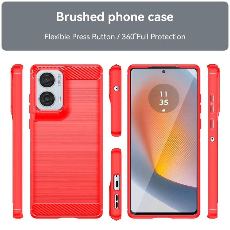 For Motorola S50 Neo Carbon Fiber Brushed Texture TPU Phone Case(Red) - free shipping - PMC TechLife - Order now!