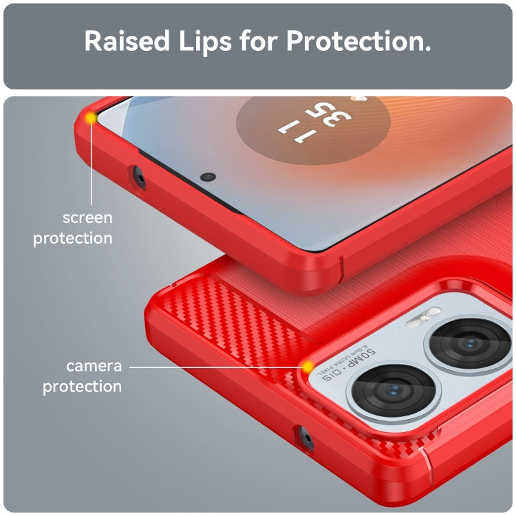 For Motorola S50 Neo Carbon Fiber Brushed Texture TPU Phone Case(Red) - free shipping - PMC TechLife - Order now!