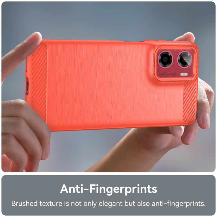 For Motorola Moto E15 Carbon Fiber Brushed Texture TPU Phone Case(Red) - free shipping - PMC TechLife - Order now!