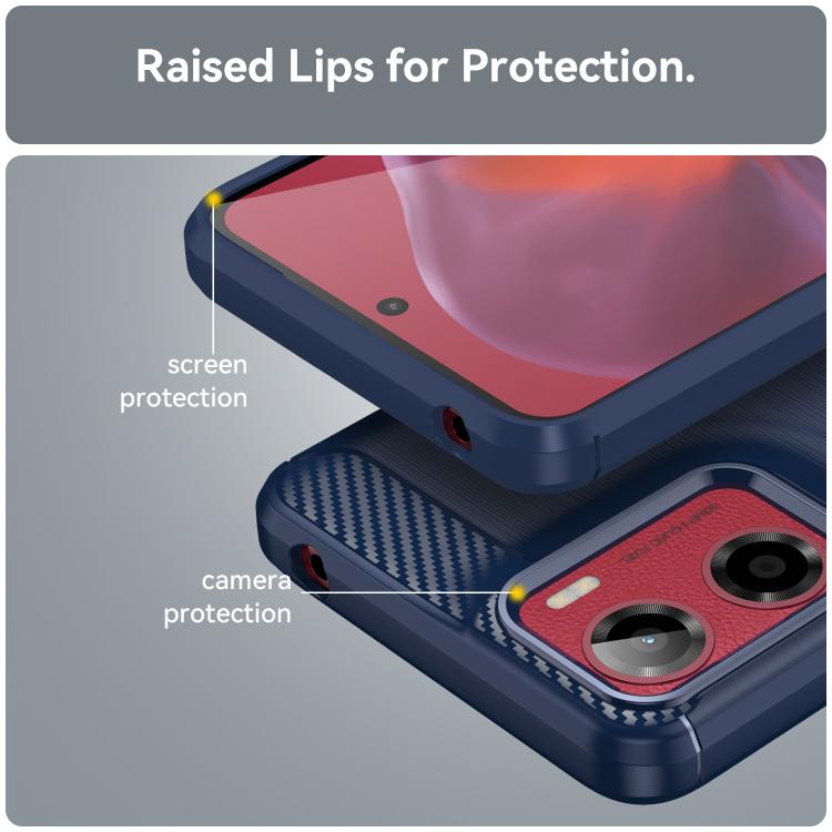 For Motorola Moto G05 Carbon Fiber Brushed Texture TPU Phone Case(Blue) - free shipping - PMC TechLife - Order now!