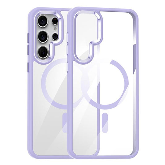 For Samsung Galaxy S25 Ultra 5G MagSafe Anti-fingerprint Highly Transparent PC Phone Case(Purple) - Galaxy S25 Ultra 5G Cases by PMC Jewellery | Online Shopping South Africa | PMC Jewellery | Buy Now Pay Later Mobicred