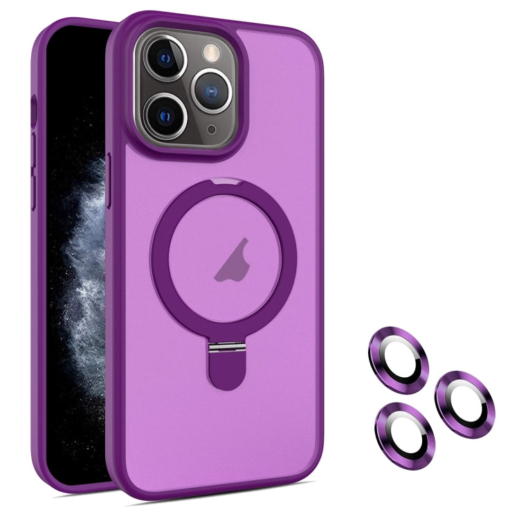 For iPhone 11 Pro MagSafe Magnetic Holder Phone Case(Dark Purple) - iPhone 11 Pro Cases by PMC Jewellery | Online Shopping South Africa | PMC Jewellery