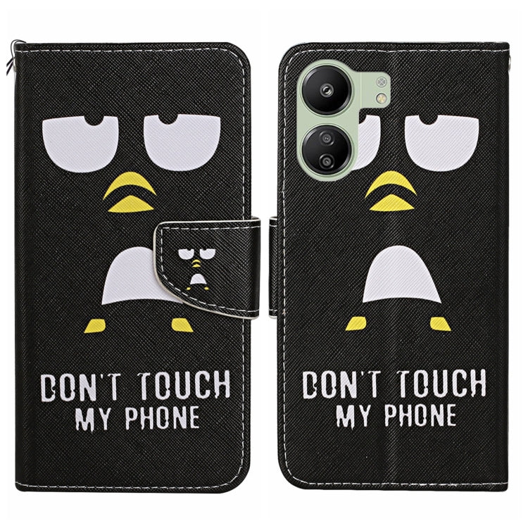 For Xiaomi Redmi 13C Colored Drawing Pattern Leather Phone Case(Penguin) - 13C Cases by PMC TechLife | Online Shopping South Africa | PMC TechLife | Buy Now Pay Later Mobicred