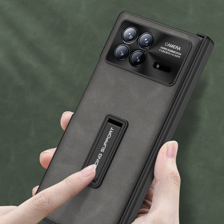 For Xiaomi Mix Fold 3 GKK Integrated Frosted Fold Hinge Leather Phone Case with Holder(Brown) - free shipping - PMC Jewellery - Order now!
