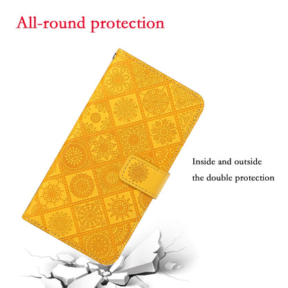 For Google Pixel 9 Pro XL Ethnic Style Embossed Pattern Leather Phone Case(Yellow) - Google Cases by PMC Jewellery | Online Shopping South Africa | PMC Jewellery | Buy Now Pay Later Mobicred