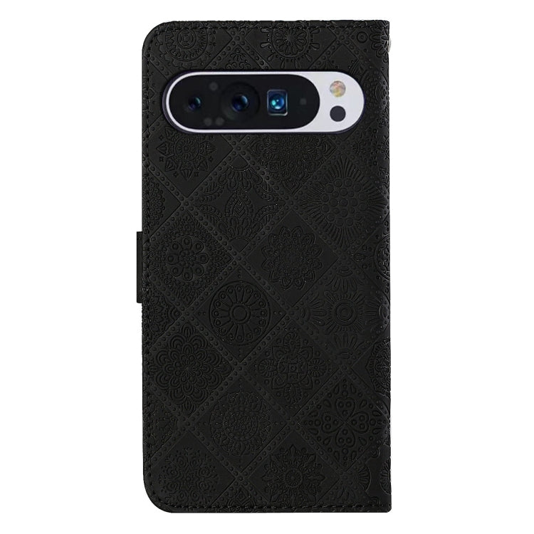 For Google Pixel 9 Pro XL Ethnic Style Embossed Pattern Leather Phone Case(Black) - Google Cases by PMC TechLife | Online Shopping South Africa | PMC TechLife | Buy Now Pay Later Mobicred