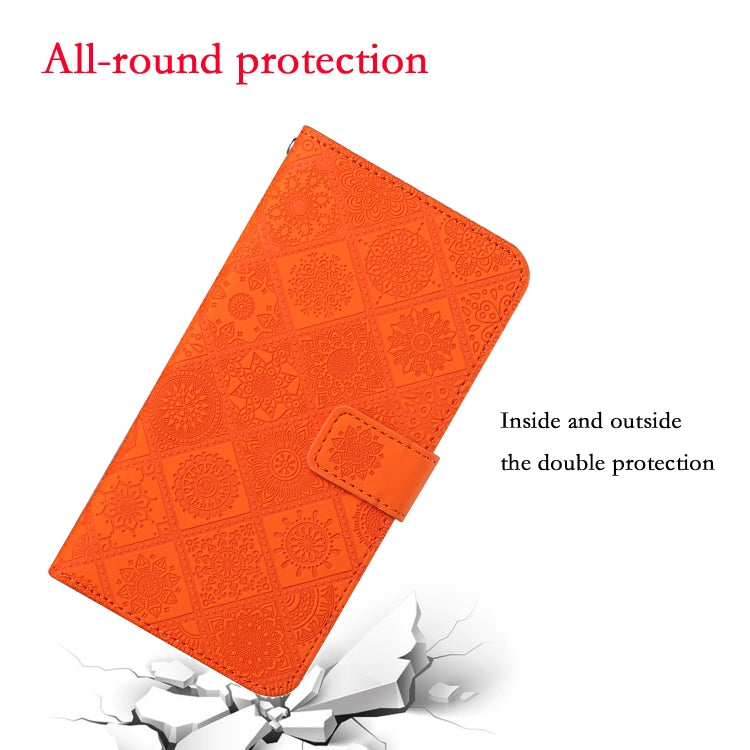 For Google Pixel 9 / 9 Pro Ethnic Style Embossed Pattern Leather Phone Case(Orange) - Google Cases by PMC TechLife | Online Shopping South Africa | PMC TechLife | Buy Now Pay Later Mobicred