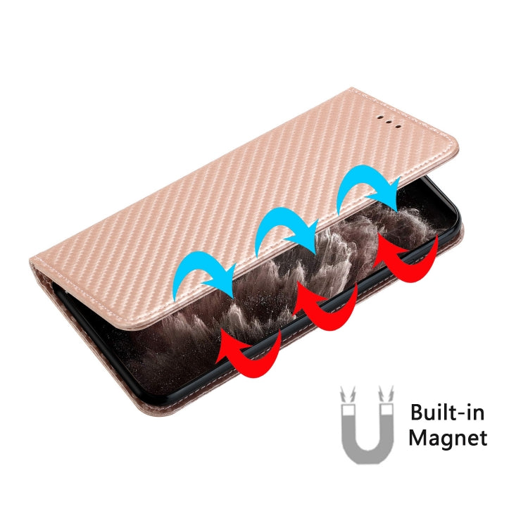 For Xiaomi Redmi 13C Carbon Fiber Texture Flip Holder Leather Phone Case(Rose Gold) - 13C Cases by PMC Jewellery | Online Shopping South Africa | PMC Jewellery | Buy Now Pay Later Mobicred