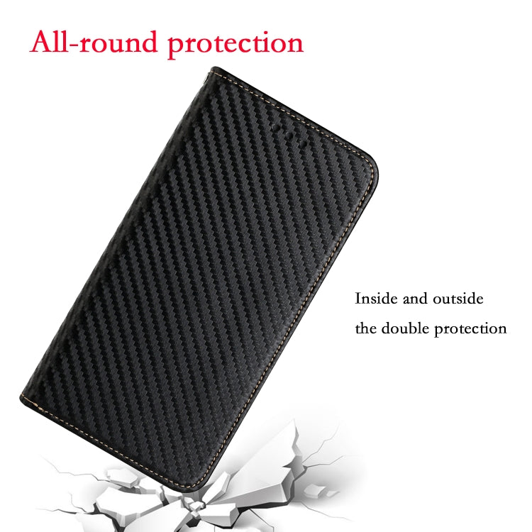For Xiaomi Redmi Note 13 5G Carbon Fiber Texture Flip Holder Leather Phone Case(Black) - Note 13 Cases by PMC TechLife | Online Shopping South Africa | PMC TechLife | Buy Now Pay Later Mobicred