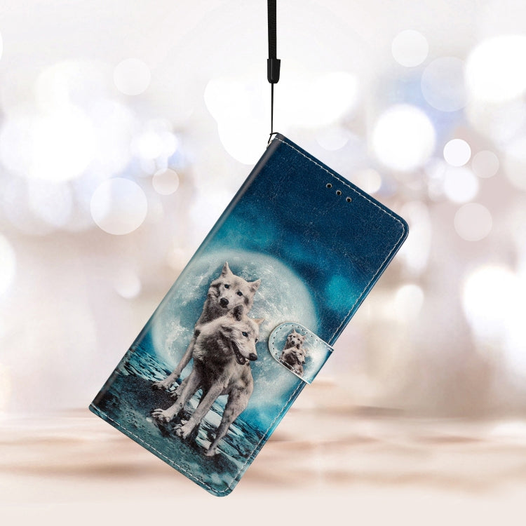 For Blackview A55 Pro Colored Drawing Leather Phone Case(Twin Wolves) - More Brand by PMC TechLife | Online Shopping South Africa | PMC TechLife | Buy Now Pay Later Mobicred
