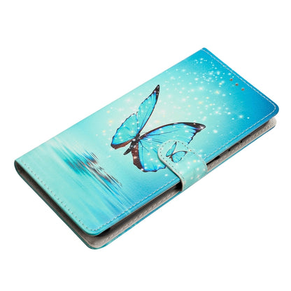 For TCL 40 SE Colored Drawing Leather Phone Case(Blue Butterfly) - More Brand by PMC Jewellery | Online Shopping South Africa | PMC Jewellery | Buy Now Pay Later Mobicred