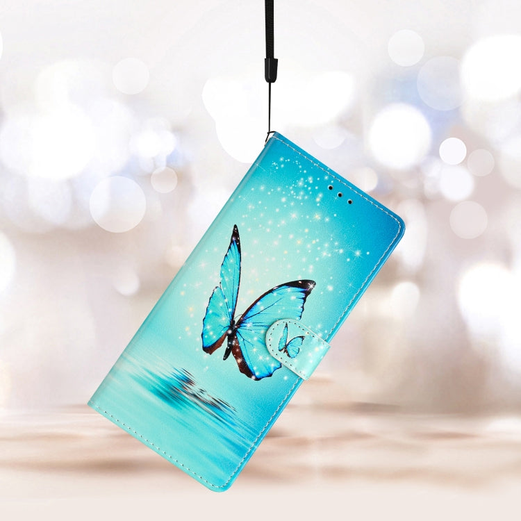 For ZTE Blade A73 5G Colored Drawing Leather Phone Case(Blue Butterfly) - ZTE Cases by PMC TechLife | Online Shopping South Africa | PMC TechLife | Buy Now Pay Later Mobicred