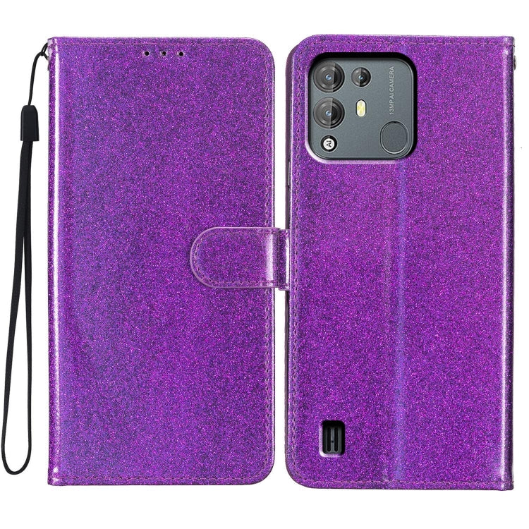 For Blackview A55 Pro Glitter Powder Flip Leather Phone Case(Purple) - More Brand by PMC TechLife | Online Shopping South Africa | PMC TechLife