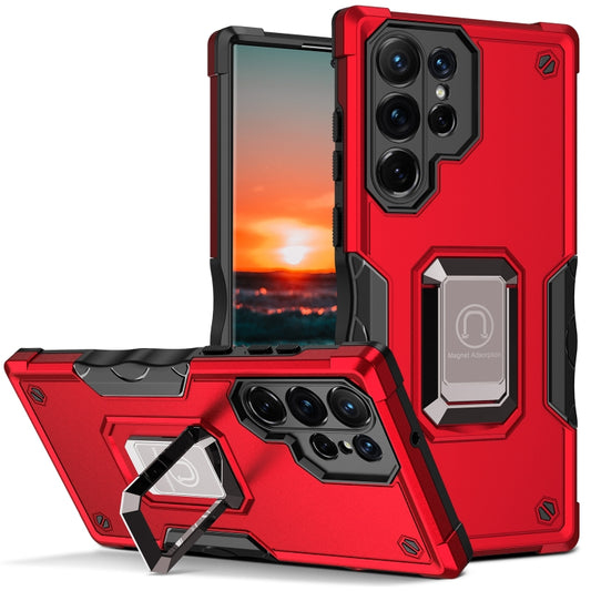 For Samsung Galaxy S24 Ultra 5G Non-slip Shockproof Armor Phone Case with Ring Holder(Red) - Galaxy S24 Ultra 5G Cases by PMC Jewellery | Online Shopping South Africa | PMC Jewellery