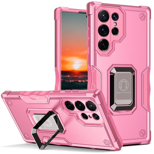 For Samsung Galaxy S24 Ultra 5G Non-slip Shockproof Armor Phone Case with Ring Holder(Pink) - Galaxy S24 Ultra 5G Cases by PMC Jewellery | Online Shopping South Africa | PMC Jewellery