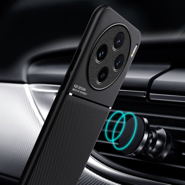 For vivo X100 Classic Tilt Strip Grain Magnetic Shockproof PC + TPU Phone Case(Blue) - X100 Cases by PMC TechLife | Online Shopping South Africa | PMC TechLife