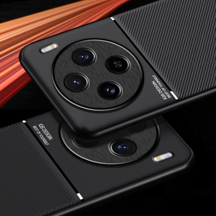 For vivo X100 Classic Tilt Strip Grain Magnetic Shockproof PC + TPU Phone Case(Red) - X100 Cases by PMC TechLife | Online Shopping South Africa | PMC TechLife