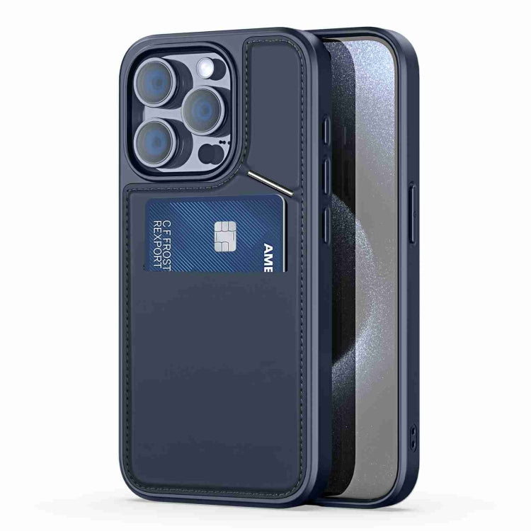 For iPhone 15 Pro DUX DUCIS Rafi II Series MagSafe Magnetic Holder RFID Phone Case(Blue) - iPhone 15 Pro Cases by DUX DUCIS | Online Shopping South Africa | PMC Jewellery | Buy Now Pay Later Mobicred