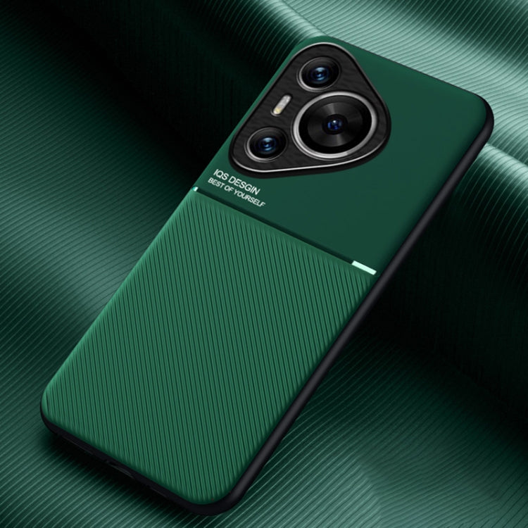 For Huawei Pura 70 Classic Tilt Strip Grain Magnetic PC Hybrid TPU Phone Case(Green) - Huawei Cases by PMC Jewellery | Online Shopping South Africa | PMC Jewellery | Buy Now Pay Later Mobicred