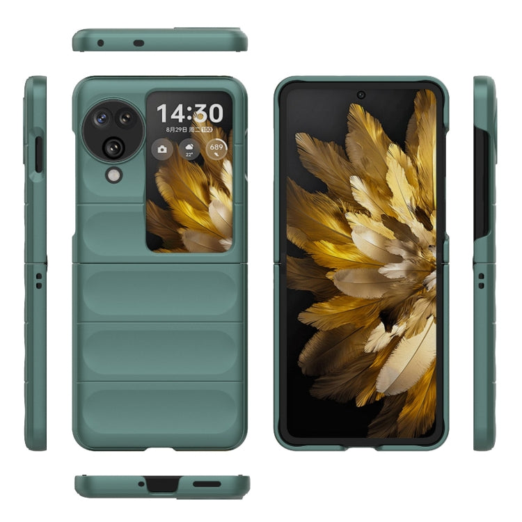 For OPPO Find N3 Flip Magic Shield Fold PC Shockproof Phone Case(Dark Green) - Find N3 Flip Cases by PMC TechLife | Online Shopping South Africa | PMC TechLife | Buy Now Pay Later Mobicred