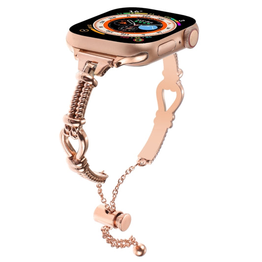 For Apple Watch SE 2023 40mm Twist Metal Bracelet Chain Watch Band(Rose Gold) - Watch Bands by PMC Jewellery | Online Shopping South Africa | PMC Jewellery