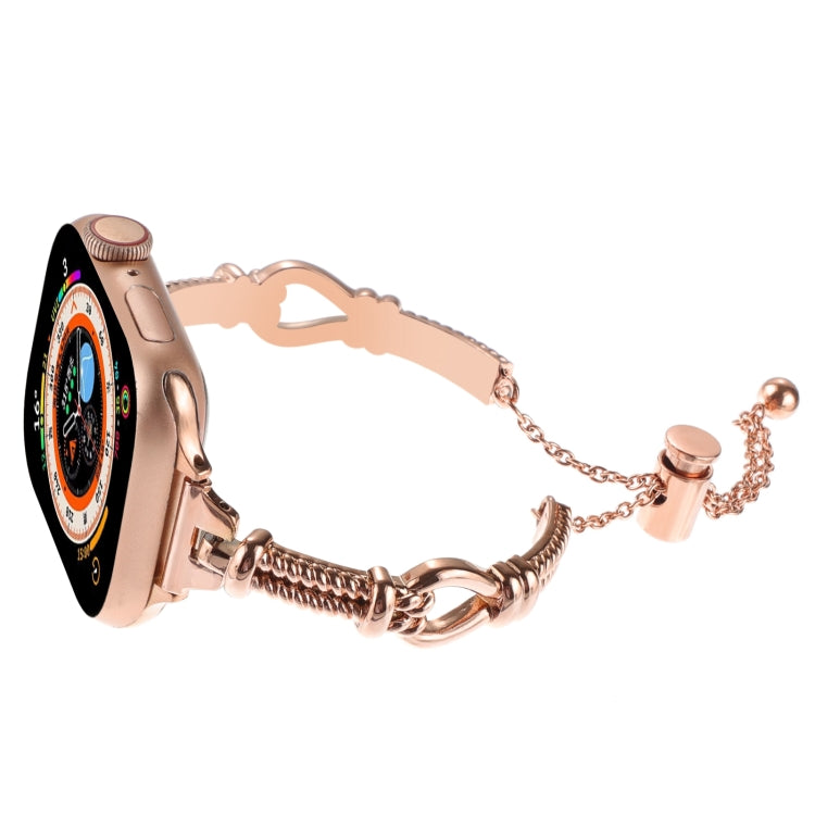 For Apple Watch Series 4 44mm Twist Metal Bracelet Chain Watch Band(Rose Gold) - Watch Bands by PMC Jewellery | Online Shopping South Africa | PMC Jewellery