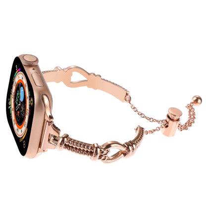 For Apple Watch Series 2 38mm Twist Metal Bracelet Chain Watch Band(Rose Gold) - Watch Bands by PMC Jewellery | Online Shopping South Africa | PMC Jewellery