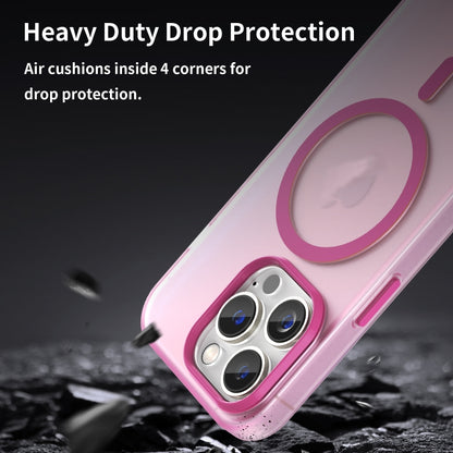 For iPhone 14 Pro MagSafe Frosted Translucent TPU + PC Full Coverage Phone Case(Pink) - iPhone 14 Pro Cases by PMC Jewellery | Online Shopping South Africa | PMC Jewellery