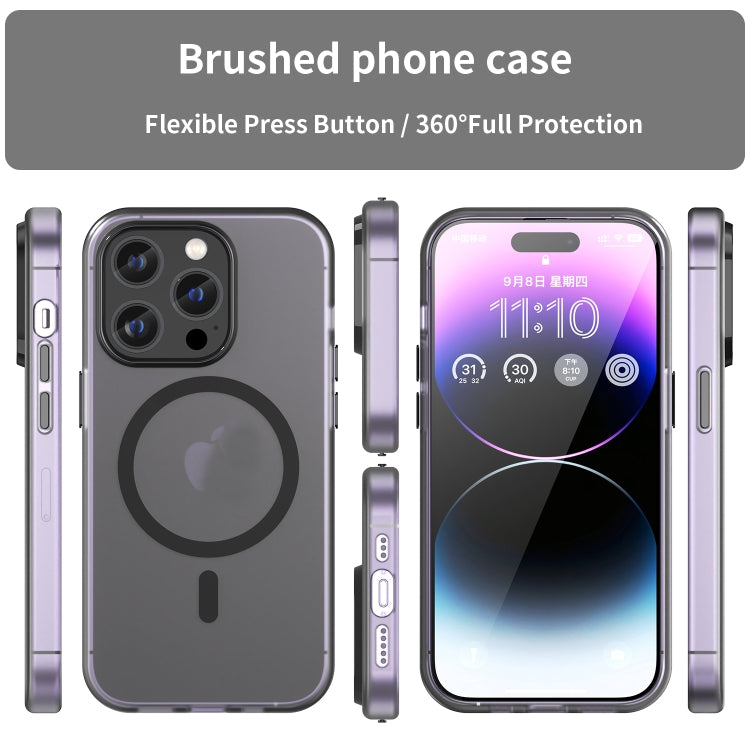For iPhone 15 Pro MagSafe Frosted Translucent TPU + PC Full Coverage Phone Case(Black) - iPhone 15 Pro Cases by PMC TechLife | Online Shopping South Africa | PMC TechLife