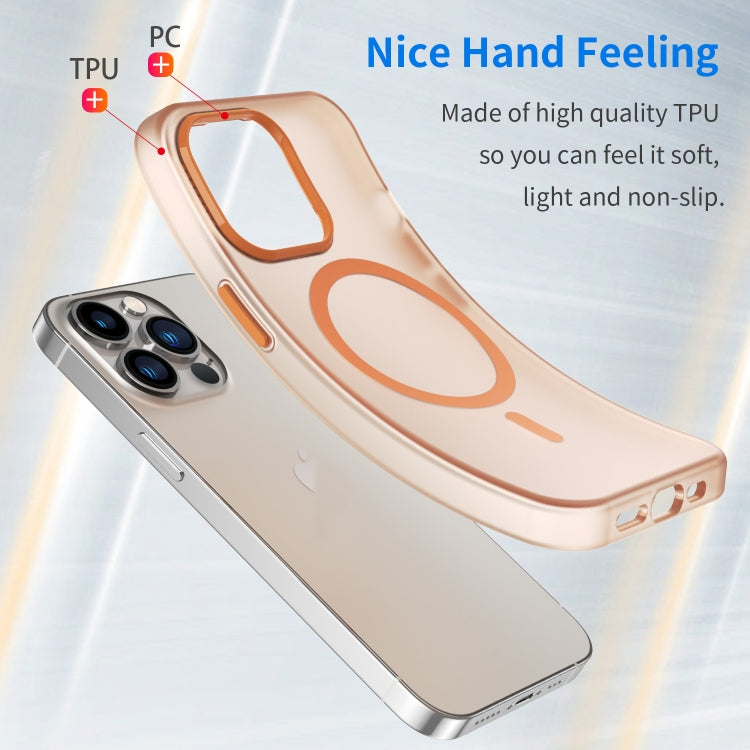 For iPhone 13 Pro MagSafe Frosted Translucent TPU + PC Full Coverage Phone Case(Orange) - iPhone 13 Pro Cases by PMC TechLife | Online Shopping South Africa | PMC TechLife