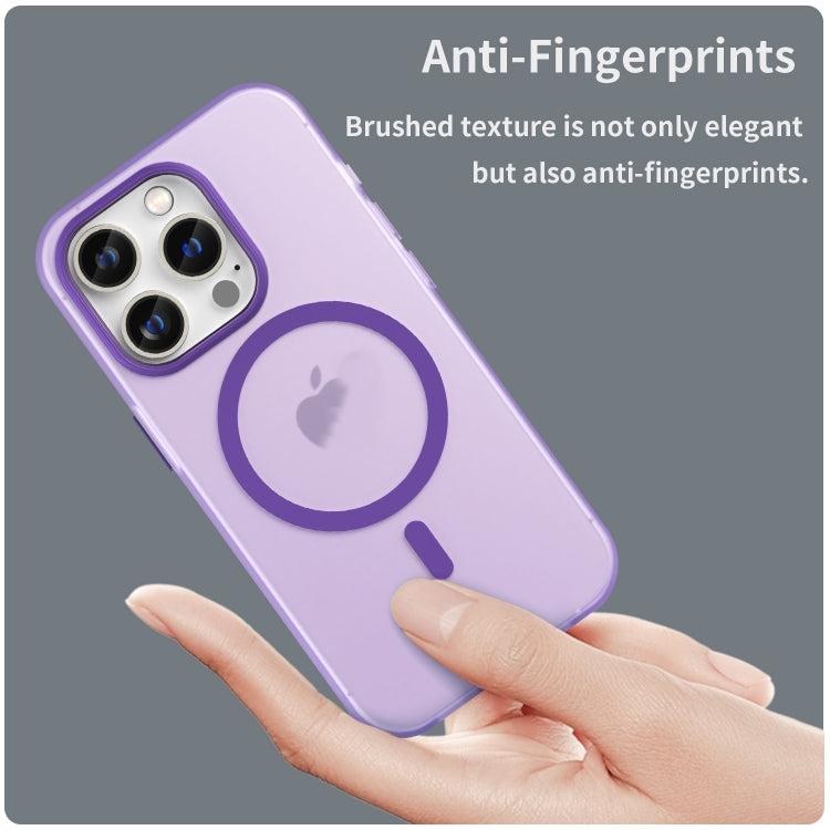 For iPhone 16 Pro MagSafe Frosted Translucent TPU + PC Full Coverage Phone Case(Dark Purple) - iPhone 16 Pro Cases by PMC Jewellery | Online Shopping South Africa | PMC Jewellery | Buy Now Pay Later Mobicred