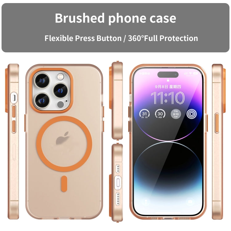 For iPhone 16 Pro MagSafe Frosted Translucent TPU + PC Full Coverage Phone Case(Orange) - iPhone 16 Pro Cases by PMC TechLife | Online Shopping South Africa | PMC TechLife | Buy Now Pay Later Mobicred