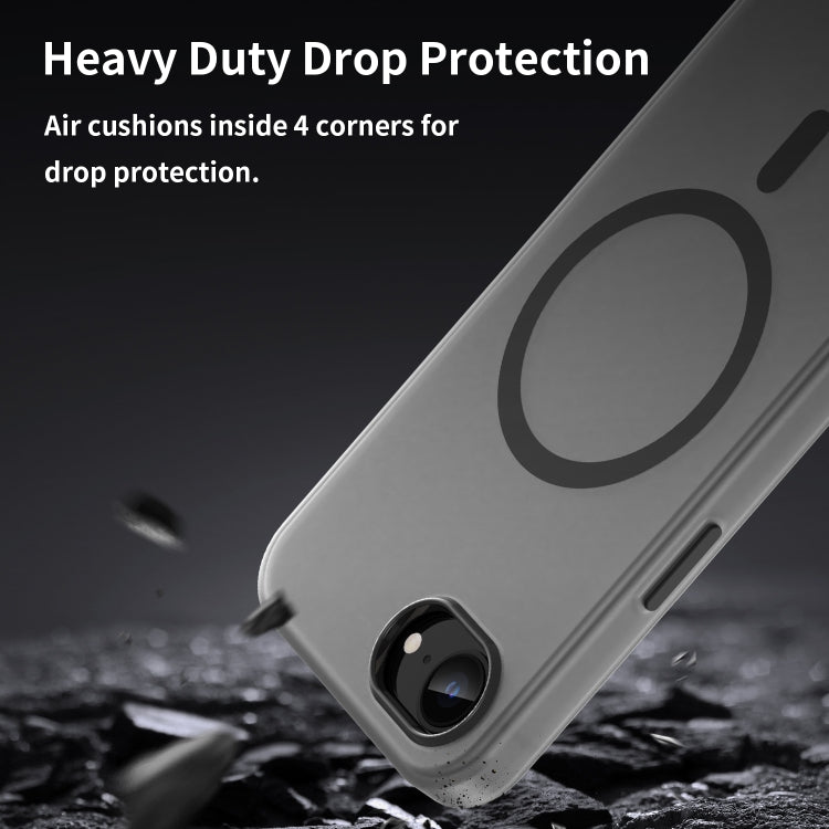 For iPhone 16e MagSafe Frosted Translucent TPU + PC Full Coverage Phone Case(Black) - iPhone 16e Cases by PMC TechLife | Online Shopping South Africa | PMC TechLife | Buy Now Pay Later Mobicred