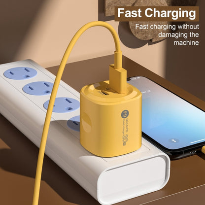 PD20W Type-C + USB QC3.0 Charging Charger, Plug Type:EU Plug(Yellow) - USB Charger by PMC Jewellery | Online Shopping South Africa | PMC Jewellery | Buy Now Pay Later Mobicred