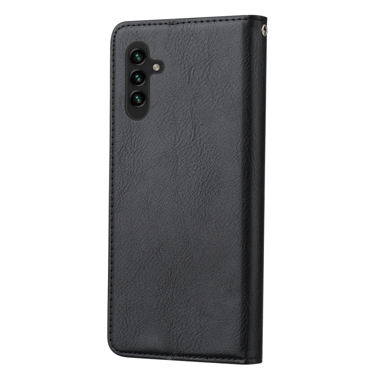 For Samsung Galaxy S25 5G Knead Skin Texture Flip Leather Phone Case(Black) - Galaxy S25 5G Cases by PMC Jewellery | Online Shopping South Africa | PMC Jewellery | Buy Now Pay Later Mobicred