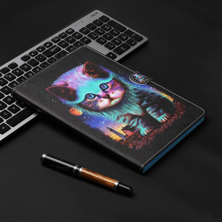For Lenovo Tab M11/ Xiaoxin Pad 11 2024 Coloured Drawing Stitching Smart Leather Tablet Case(Night Cat) - free shipping - PMC Jewellery - Order now!