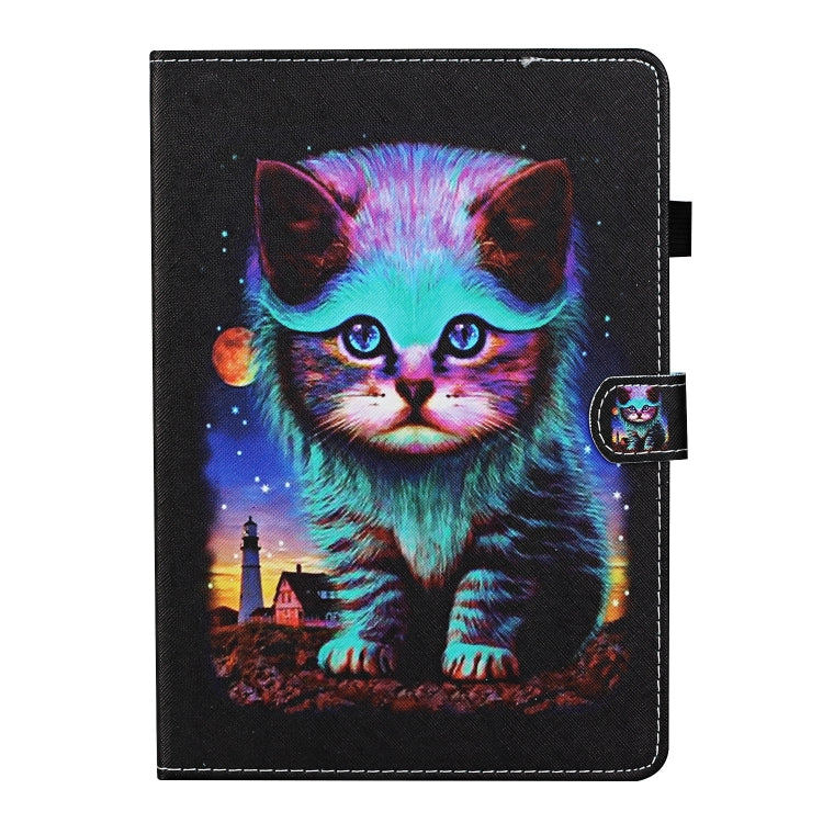 For Lenovo Tab M11/ Xiaoxin Pad 11 2024 Coloured Drawing Stitching Smart Leather Tablet Case(Night Cat) - free shipping - PMC Jewellery - Order now!