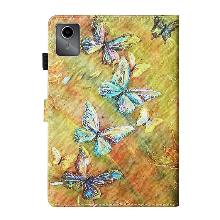 For Lenovo Tab M11/ Xiaoxin Pad 11 2024 Coloured Drawing Stitching Smart Leather Tablet Case(Butterfly) - Lenovo by PMC Jewellery | Online Shopping South Africa | PMC Jewellery | Buy Now Pay Later Mobicred