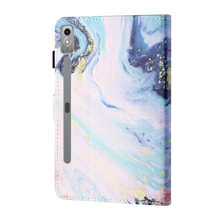 For Lenovo Tab P12 2023 / TB370FU Coloured Drawing Stitching Smart Leather Tablet Case(Quicksand) - Lenovo by PMC TechLife | Online Shopping South Africa | PMC TechLife | Buy Now Pay Later Mobicred