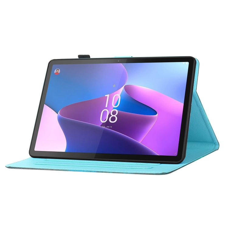 For Lenovo Tab M11/ Xiaoxin Pad 11 2024 Coloured Drawing Stitching Smart Leather Tablet Case(Blue Owl) - Lenovo by PMC Jewellery | Online Shopping South Africa | PMC Jewellery | Buy Now Pay Later Mobicred