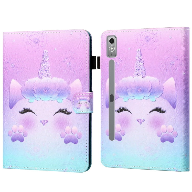 For Lenovo Tab P12 2023 / TB370FU Coloured Drawing Stitching Smart Leather Tablet Case(Unicorn) - Lenovo by PMC TechLife | Online Shopping South Africa | PMC TechLife | Buy Now Pay Later Mobicred