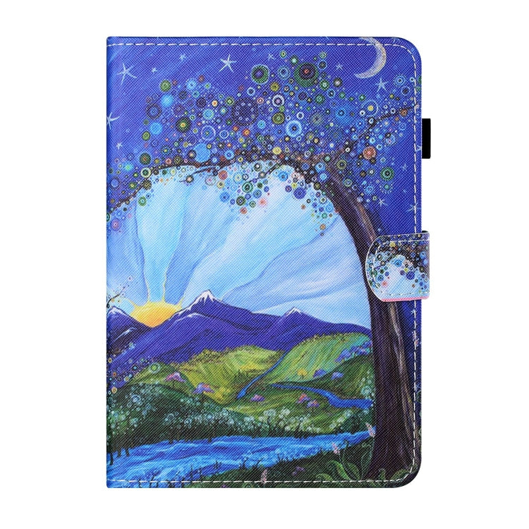 For Lenovo Tab M11/ Xiaoxin Pad 11 2024 Coloured Drawing Stitching Smart Leather Tablet Case(Sunrise and Tree) - Lenovo by PMC Jewellery | Online Shopping South Africa | PMC Jewellery | Buy Now Pay Later Mobicred